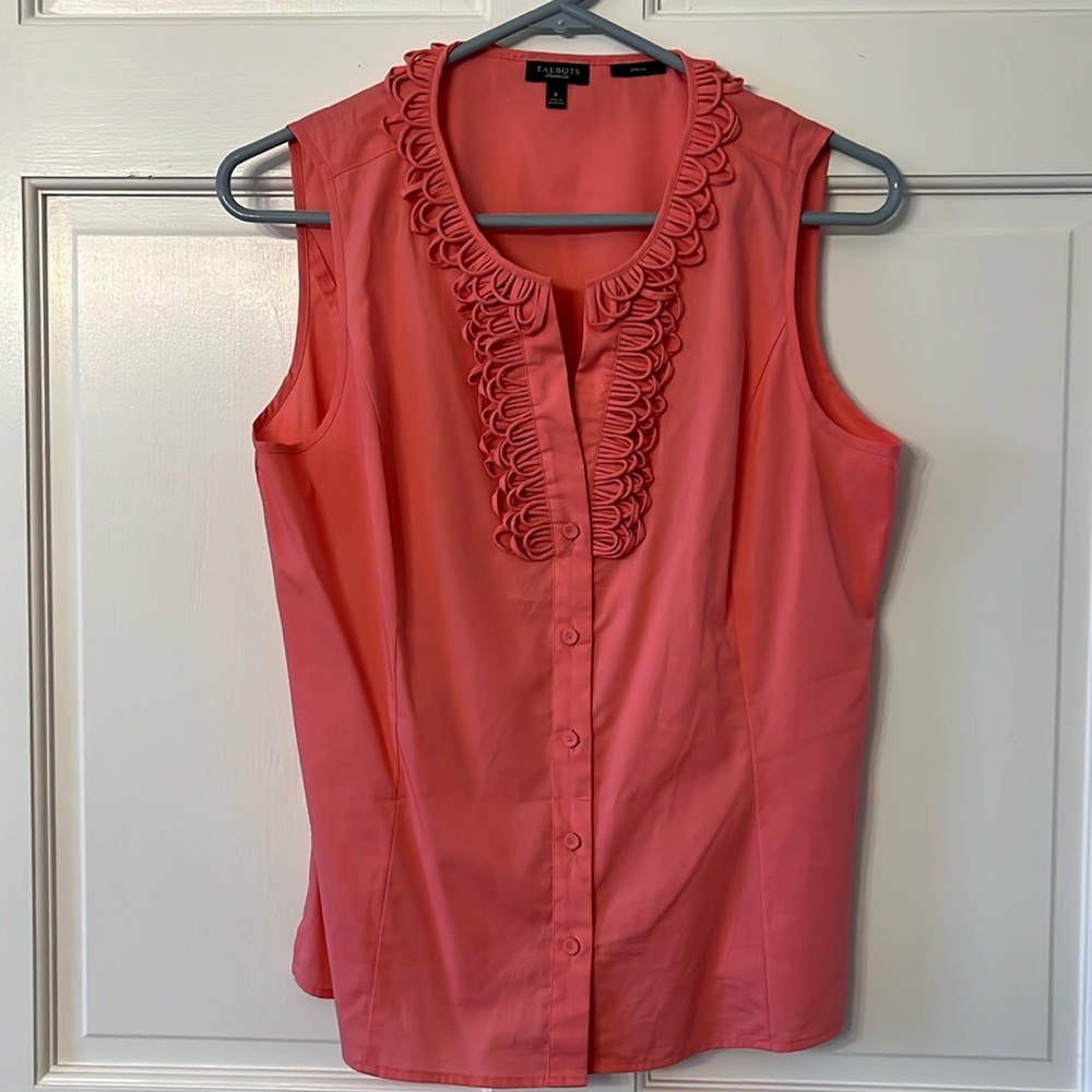 Talbots Super Cute Button Down Sleeveless Top
